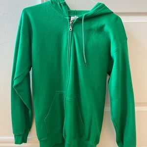 Green zip up hoodie